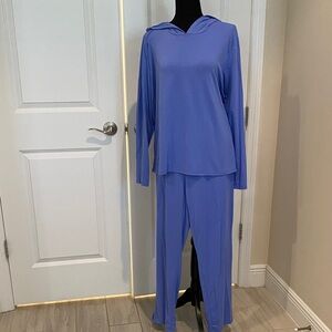 Any Body textured Jersey giddier and jog set periwinkle size medium